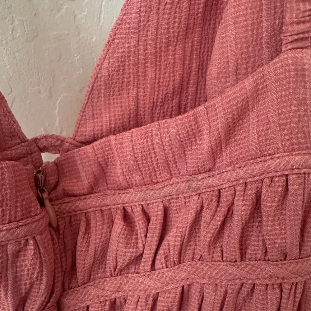 En Saison Pink Tiered Smock Summer Dress Large - Picture 5 of 5